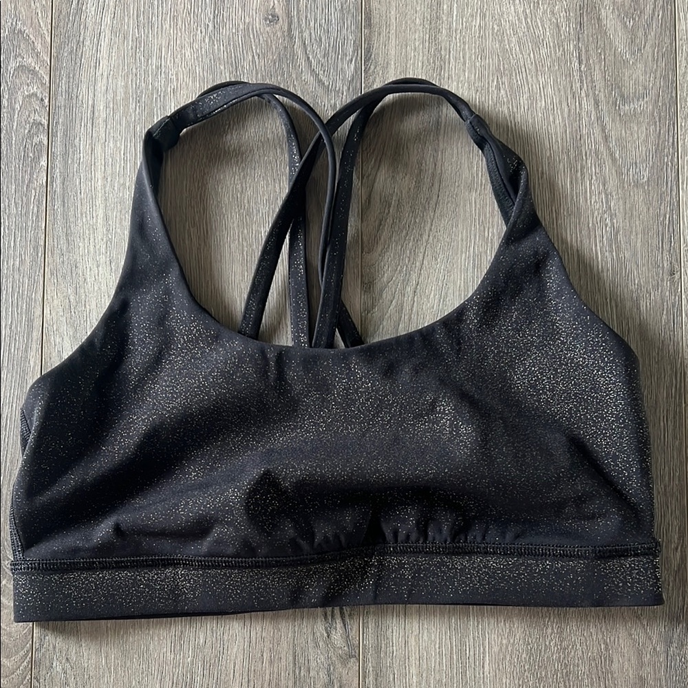 Black Glitter Lululemon Energy Bra - size 8